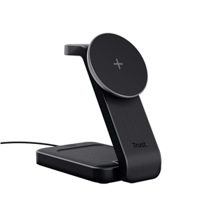 Trust Viro 3-in-1 Wireless Magnetic Charge Stand, Qi, melna - Bezvadu lādētājs 25464