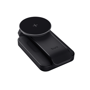 Trust Viro 3-in-1 Wireless Magnetic Charge Stand, Qi, black - Wireless charging dock