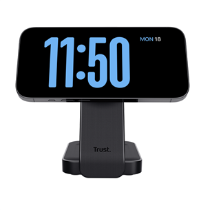 Trust Viro 3-in-1 Wireless Magnetic Charge Stand, Qi, black - Wireless charging dock