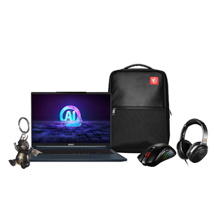 MSI Stealth 16 AI Studio A1VGG 20Y Anniversary Bundle, 16'', QHD+ 240 Hz, Ultra 9, 32 GB, 2 TB, RTX 4070, W11P, ENG, zila - Portatīvais dators STEALTH16-A1VGG-232N