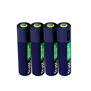 Trust USB-C rechargeable AAA batteries, 4-pack - Rechargeable batteries 25671