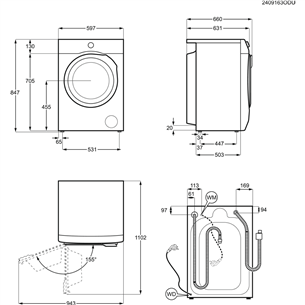 Electrolux 800 UltraCare AutoDose, 10 kg, depth 63.6 cm, 1400 rpm - Front load washing machine