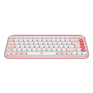 Logitech POP Icon Keys, US, rozā/balta - Bezvadu klaviatūra