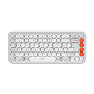 Logitech POP Icon Keys, US, balta/oranža - Bezvadu klaviatūra 920-013072