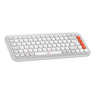 Logitech POP Icon Keys, US, balta/oranža - Bezvadu klaviatūra