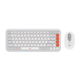 Logitech POP Icon Combo, US, белый/оранжевый - Беспроводной десктоп 920-013141