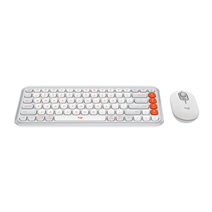 Logitech POP Icon Combo, US, off white/orange - Wireless desktop