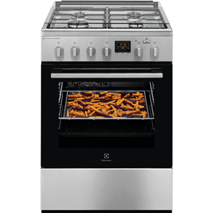 Electrolux Steambake, 58 L, width 60 cm, stainless steel - Gas cooker with electric oven LKK660221X