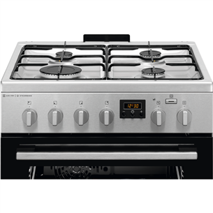 Electrolux Steambake, 58 L, width 60 cm, stainless steel - Gas cooker with electric oven