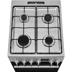 Electrolux Steambake, 58 L, width 50 cm, stainless steel - Gas cooker with electric oven