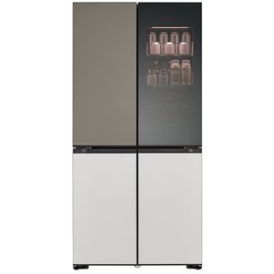 LG MoodUP, 617 L, height 187 cm, gray/white - SBS-Refrigerator GMV960NNME.ANNQEUR