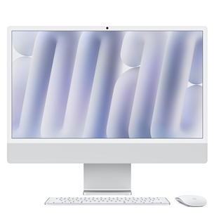 Apple iMac 24" (2024), M4 10C/10C, 16 GB, 256 GB, ENG, sudraba - Dators MWUU3ZE/A