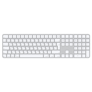 Magic Keyboard with Touch ID and Numeric Keypad, RUS, balta - Bezvadu klaviatūra MXK73RS/A