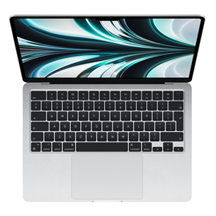 Apple MacBook Air 13" (2022), M2 8C/8C, 16 GB, 256 GB, ENG, sudraba - Portatīvais dators