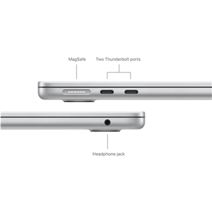 Apple MacBook Air 13" (2024), M3 8C/10C, 24 GB, 512 GB, ENG, sudraba - Portatīvais dators