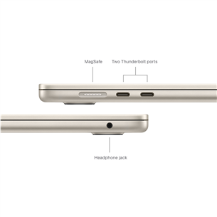 Apple MacBook Air 15'' (2024), M3 8C/10C, 16 GB, 256 GB, ENG, zelta - Portatīvais dators