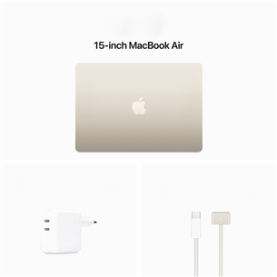 Apple MacBook Air 15'' (2024), M3 8C/10C, 16 GB, 256 GB, ENG, zelta - Portatīvais dators