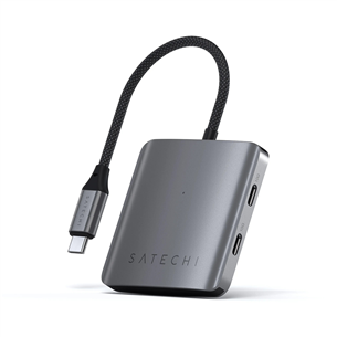 Satechi 4-Port USB-C Hub, Power Delivery, pelēka - Adapteris ST-H4CPDM