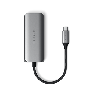 Satechi 4-in-1 USB-C Hub, LAN, pelēka - Adapteris