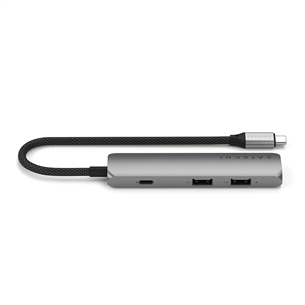 Satechi 4-in-1 USB-C Slim Multiport Adapter 4K, pelēka - Adapteris