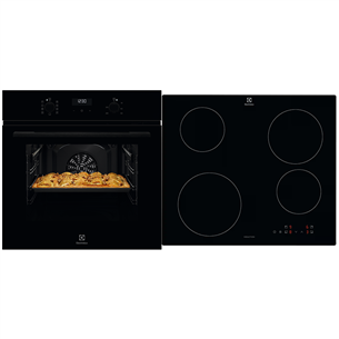 Electrolux 600 SteamBake, 65 L, melna - Iebūvējama elektriskā cepeškrāsns + indukcijas plīts virsma EOD5H70BZ+LIB60420CK