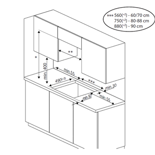 Beko, 72 L, black - Built-in oven + induction hob