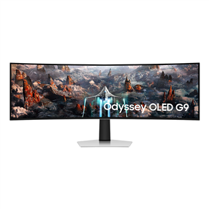 Samsung Odyssey OLED G9 G93SC, 49'', Dual QHD, OLED, 240 Hz, izliekts, melna - Monitors LS49DG934SUXEN