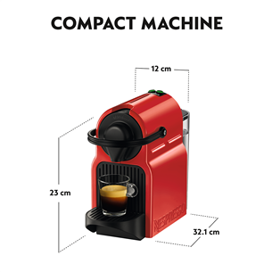 Krups Nespresso Inissia, sarkana - Kapsulu kafijas automāts