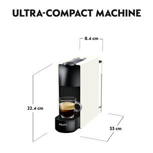 Krups Nespresso Essenza Mini, balta - Kapsulu kafijas automāts + Aeroccino