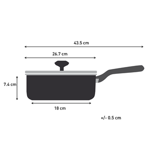 Tefal One pick pot pan, 24 cm, black - Deep frypan