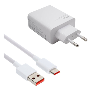 Xiaomi HyperCharge Combo, USB-A, 67 W, balta - Lādētājs