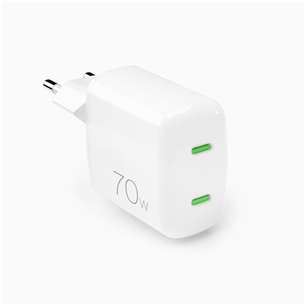 Puro MiniPro GaN Wall Charger, USB-C, 70 Вт, белый - Зарядное устройство PUFCMTCUSBCC70WGWHI