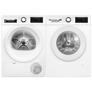 Bosch, 10 kg + 9 kg - Washing machine + clothes dryer WGG254ZLSN+WQG242AAS