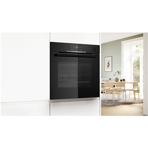 Bosch Series 4, steam function, 71 L, black - Built-in oven