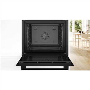 Bosch Series 4, steam function, 71 L, black - Built-in oven