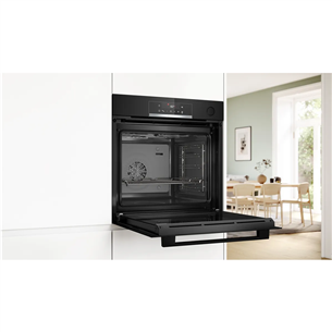 Bosch Series 4, steam function, 71 L, black - Built-in oven