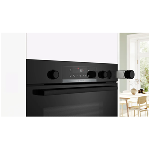 Bosch Series 4, steam function, 71 L, black - Built-in oven