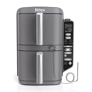 Ninja Double Stack XL, 9.5 L, 2470 W, pelēka - Karstā gaisa friteris + pārtikas termometrs SL451EU