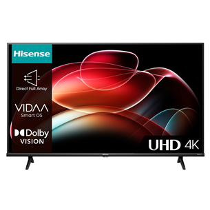 Hisense A6K, 43'', Ultra HD, LED LCD, боковые ножки, черный - Телевизор