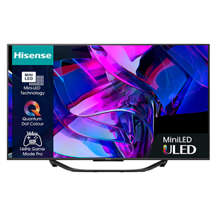 Hisense U7KQ, 55'', Ultra HD, Mini LED, centra statīvs, melna - Televizors