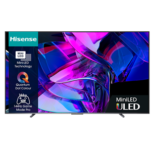 Hisense U7KQ, 100'', Ultra HD, Mini LED, melna - Televizors