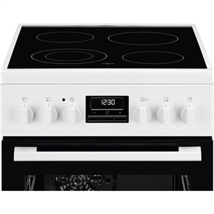 Electrolux 600 Series, 58 L, width 50 cm, white - Ceramic cooker