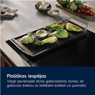 Electrolux 800 Sense Boil+Fry, platums 78 cm, bez rāmja, melna - Iebūvējama indukcijas plīts virsma