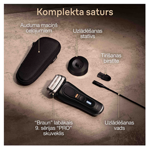 Braun Series 9 Pro, melna - Skuveklis