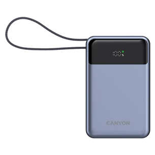 Canyon OnPower PB-600, 20000 mAh, USB-A, USB-C, melna/sudraba- Portatīvais barošanas avots CNS-CPB600DG