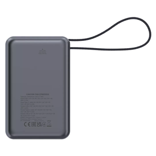 Canyon OnPower PB-600, 20000 mAh, USB-A, USB-C, melna/sudraba- Portatīvais barošanas avots