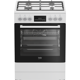 Beko, 72 л, ширина 60 см, белый - Газовая плита с электрической духовкой FBM62330GWDTN