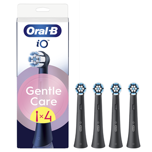 Braun Oral-B iO Gentle Care, 4 gab., melna - Uzgaļi elektriskajai zobu birstei IQGC-4BLACK