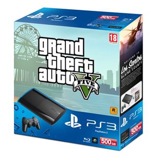 Spēļu konsole PlayStation 3 Ultra Slim (500 GB) + Grand Theft Auto V, Sony